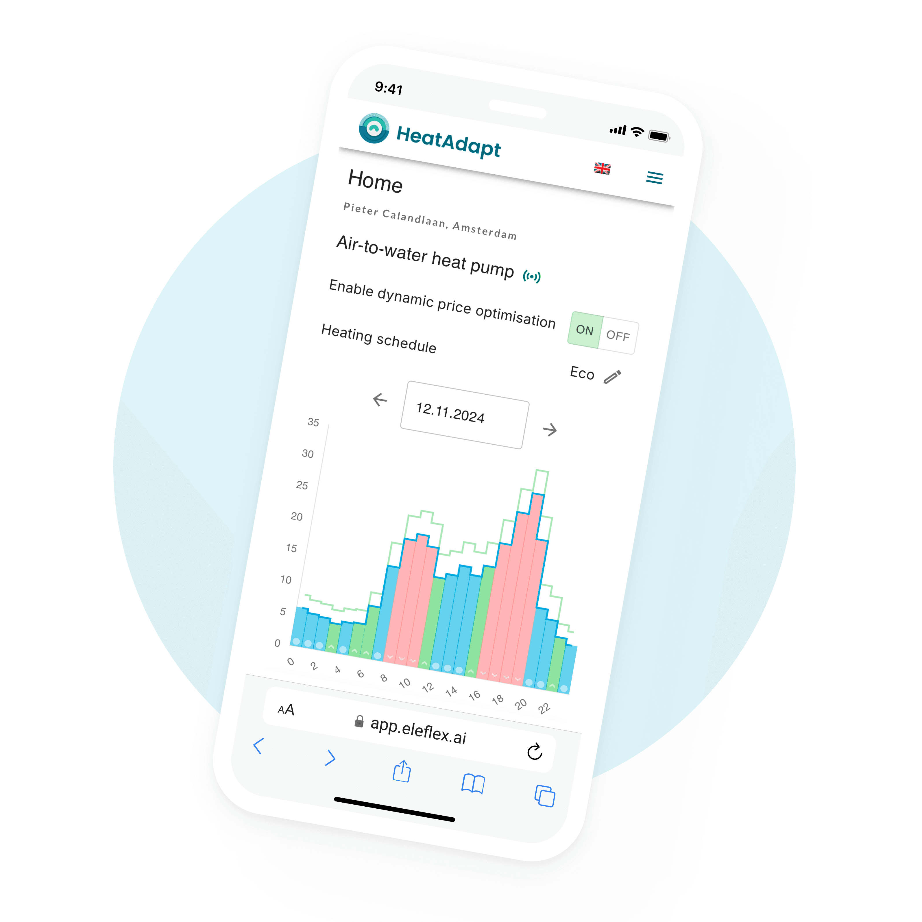 Mobile HeatAdapt-App mit Day-Ahead-Heizplan